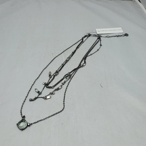 French Connection Layered Choker Necklace 11 (Aqua) Necklace - Picture 7 of 8